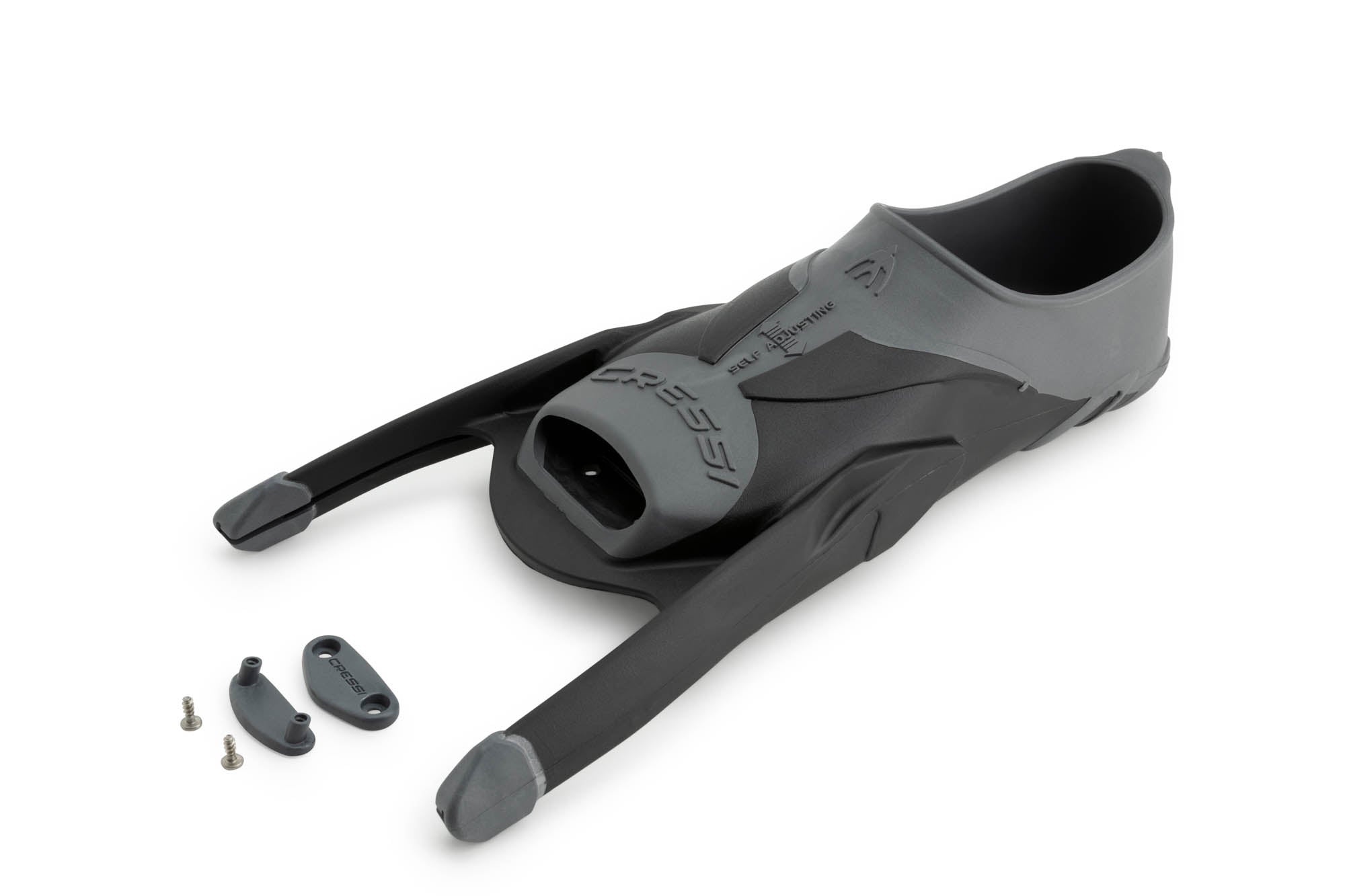Cressi Men's Gara Modular Fins Foot Pocket (Made In Italy), Black/Grey, 38/39-5//5.5 - 9