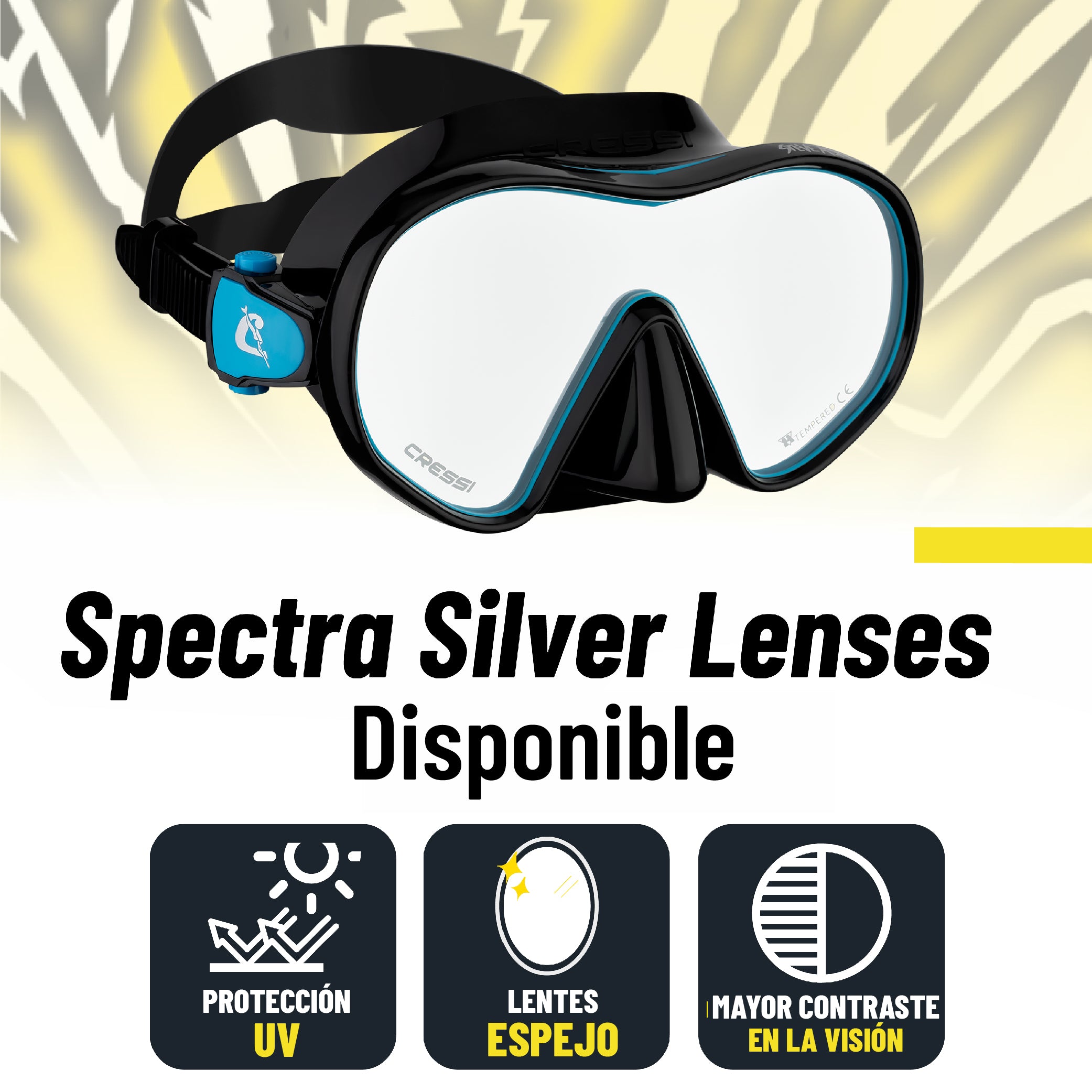 Combo (Visor + Snorkel) HiroQuest de edición limitada - Cressi x Steve Aoki | Envio Gratis