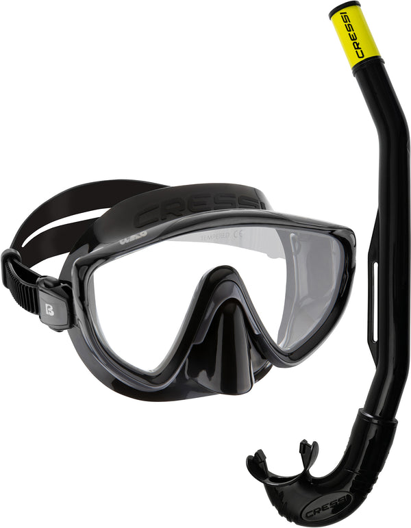 Cressi Tinetto & Mini Island Kit masque et tuba Transparent/noir Cressi Tinetto & Mini Island Kit masque et tuba Transparent/noir
