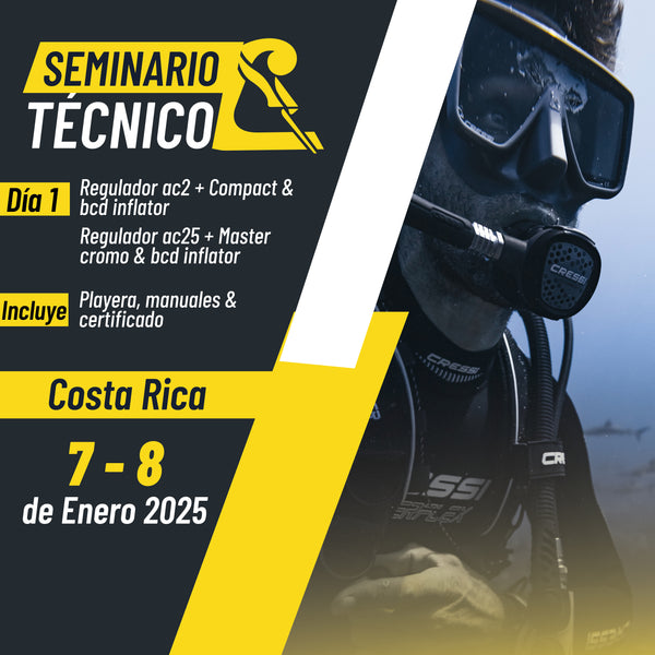 Seminario técnico Costa Rica 7 & 8 de enero 2025 | AC2 + Compact, AC25 + Master cromo & BCD inflator